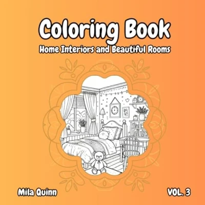 Abbildung von Coloring Book Home Interiors and Beautiful Rooms: A Stress Relieving Journey Through Cozy Rooms
