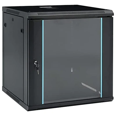 Abbildung von vidaXL 12U Netzwerkschrank Wandmontage Abnehmbare Seitenteile Serverschrank Wandschrank Schrank Wandgehäuse 19&quot; IP20 600x600x640mm 70kg