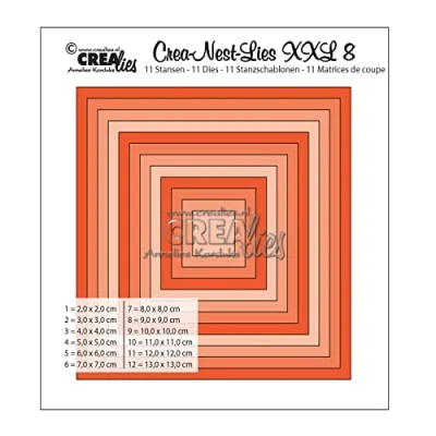 Abbildung von Crealies Crea Nest Lies XXL Stanzschablone no.8 Quadrate
