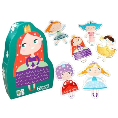 Abbildung von Barbo Toys Prinzessinnen Deko Puzzle Für kleine Kinder 6 geformte Puzzles mit verschiedenen