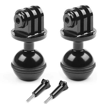 Abbildung von D&amp;F 2 stücke 1 &#039;&#039; Durchmesser Ball Mount CNC Legierung Stativkopf Adapter mit 3/8 Schraubenloch Kompatibel für GoPro AKASO YI und Andere Action Kamera