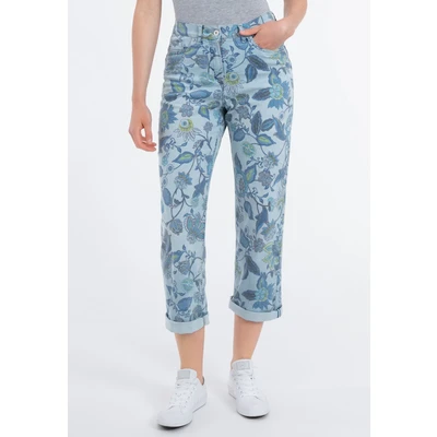 Abbildung von Recover Pants 5 Pocket Jeans &quot;ANTONIA&quot;, mit Blumendruck