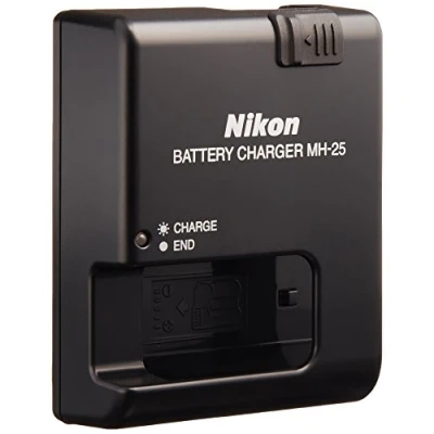 Abbildung von Nikon MH 25 Akku Ladegeräte (Lithium Ionen (Li Ion), Schwarz, Laden, Haushalts Batterieladegerät, Lithium 1 V)