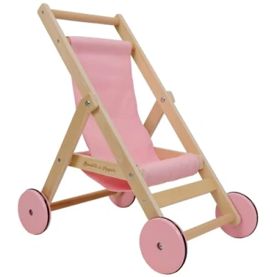 Abbildung von Puppenwagen aus Holz ab 2 Jahren Puppenbuggy Lovely Pink Bandits and Angels