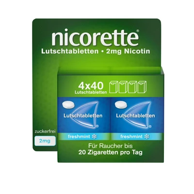 Abbildung von Nicorette Freshmint 2mg Lutschtabletten Gepresst 160 St