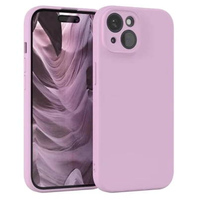 Abbildung von EAZY Case Silikonhülle für iPhone 15 Hülle Silikon Violett weich stoßfeste Handyhülle Schutzhülle mit Kameraschutz Dünn Premium Schutz Cover TPU Phone Bumper in Flieder