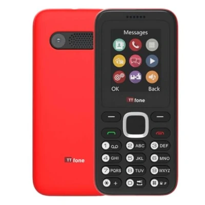 Abbildung von TTfone TT150 Entsperrtes Basis Mobiltelefon mit Bluetooth, langer Akkulaufzeit, Dual SIM Kamera und Spiel, einfach zu bedienen, robust leicht. (Red)