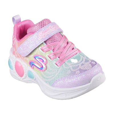 Abbildung von Skechers Sport Princess Wishes Lauflernschuh für Kinder, Größe: 21, Rosa lila türkis Schuhe