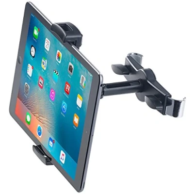 Abbildung von Lescars Kopfstützenhalterung: Universal 360 Kopfstützen Halterung für Tablet PCs &amp; iPads bis 12,9&quot; (Tablet Auto Kopfstütze, Kopfstützenhalterung Tablet, Kinder Fahrzeuge)
