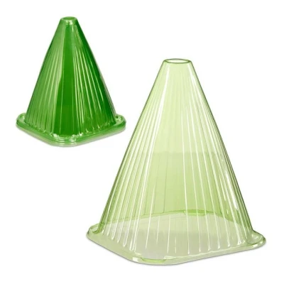 Abbildung von Relaxdays Pflanzenhut, 10er Set, Schneckenschutz, Frostschutz, HxBxT: 22 x 19 cm, Pflanzenschutzhauben PVC, grün