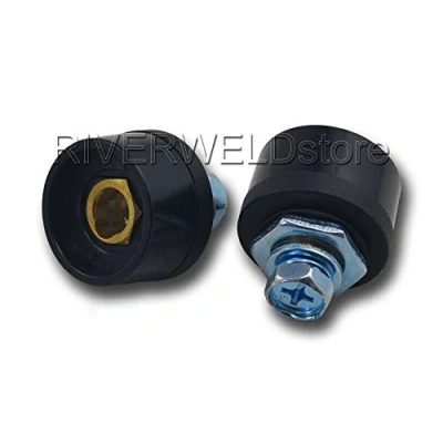 Abbildung von RIVERWELD Europäische Schweißkabel Stecker 200Amp DKJ10 25 mit Gummigehäuse für Schweiß maschine Ausgangsstromanschluss 2 Stücke