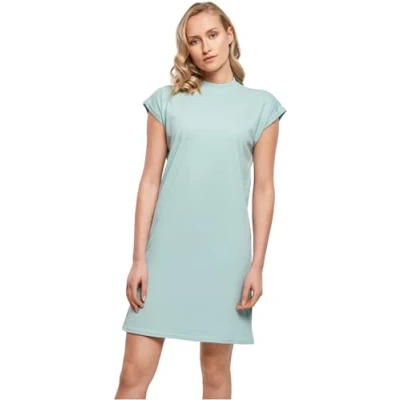 Abbildung von Build Your Brand Damen By101 ladies Turtle Extended Shoulder Casual Dress, Bluemint, M EU