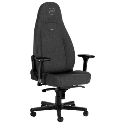 Abbildung von noblechairs ICON TX Schreibtischstuhl Gaming Stuhl Chefsessel Bürostuhl Ergonomisch 150kg Drehstuhl mit Rollen Game Stühle Textilgewebe Inklusive Kissen Anthrazit