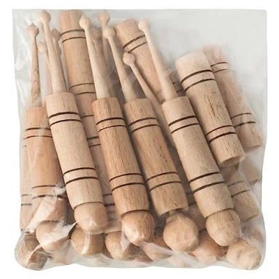 Abbildung von DESERMO Klöppel im 20er Beutel (10x 2er Set) aus Holz traditionelles Handwerk Klöppeln Hülsenklöppel