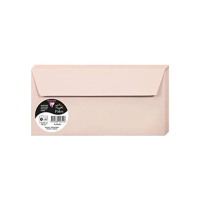 Abbildung von Clairefontaine 5345C Packung mit 20 Umschlägen Pollen Format DL 11x22 cm, 120g, selbstklebend, ideal für Ihre Einladungen und Korrespondenz, Premium glattes Papier, Opaline, 1 Pack