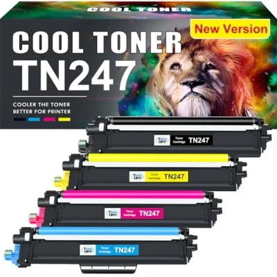 Abbildung von TN 243CMYK TN247 MFC L3750CDW Toner: für Brother DCP L3550CDW Toner L3770CDW HL L3210CW L3230CDW L3710CW L3730CDN TN243CMYK 243CMKY 247 243 4er Pack