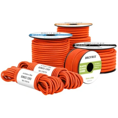 Abbildung von Brotree Gummiseil Expanderseil 8mm x 20m Orange Planenseil Spanngummi Spannseil Wetterfest für Plane, Anhängerplane, Zelte, Camping, Netz