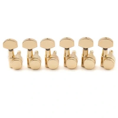 Abbildung von Musiclily Pro 6 in Line 2 Pin Gitarren Locking Mechaniken Gitarre Tuners Stimmwirbel für SQ Strat Tele Style E Gitarre, Gold