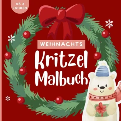 Abbildung von Weihnachts Kritzel Malbuch ab 2 Jahren: Erstes Ausmalbuch mit 55 großen Weihnachtsmotiven Weihnachtsmalbuch Jahren Nikolausgeschenk