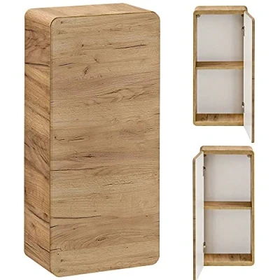 Abbildung von Lomadox Hängeschrank LUTON 56 CRAFT Badezimmer, Wotan Eiche Nb. Nb., B/H/T ca. 35/75/22 cm