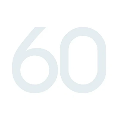 Abbildung von Zahlenaufkleber Nummer 60, weiß, 10cm (100mm) hoch, Aufkleber mit Zahlen in vielen Farben + Höhen, wetterfest