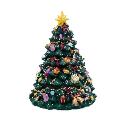 Abbildung von Spetebo Spieluhr im Retro Design Oh Tannenbaum drehend, (16 cm großer Baum, 1 tlg), Drehscheibe zum Aufziehen unter dem