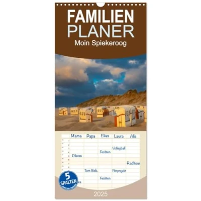 Abbildung von Familienplaner 2025 Moin Spiekeroog mit 5 Spalten (Wandkalender, 21 cm x 45 cm), CALVENDO