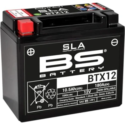 Abbildung von BS Battery 300680 BTX12 AGM SLA Motorrad Batterie, Schwarz