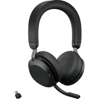 Abbildung von Jabra Evolve2 75 Wireless PC Headset mit 8 Mikrofon Technologie Dual Foam Stereo Kopfhörer moderner aktiver Geräuschunterdrückung, USB C Bluetooth Adapter und UC Kompatibilität Schwarz
