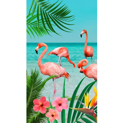 Abbildung von good morning Strandtuch &quot;Flamingo&quot;, (1 St.), mit Flamingos