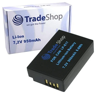 Abbildung von Trade Shop Li Ion Akku 950mAh kompatibel mit Canon LP E17 EOS 200D 750D 760D 77D 8000D 800D