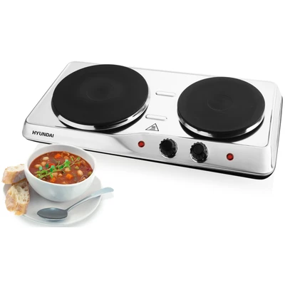 Abbildung von Hyundai Doppelkochplatte &quot;EP310E&quot;, 2500W, 2 Gussplatten Ø 18,5 cm/1500 W; 15,5 cm/1000 W, Thermostat
