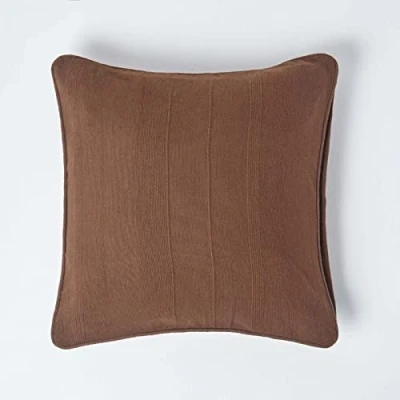 Abbildung von Homescapes Kissenhülle Rajput, brauner Zierkissenbezug 60 x cm für Dekokissen und Sofakissen aus 100% Baumwolle mit Reißverschluss