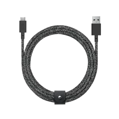 Abbildung von Native Union Belt Cable XL USB C auf A 10ft Ultra Starkes Ladekabel mit Lederschlaufe, kompatibel iPhone 16, Samsung Galaxy Z Fold 6, Flip S24 Ultra, Pixel 9 Pro, iPad Pro (Cosmos)