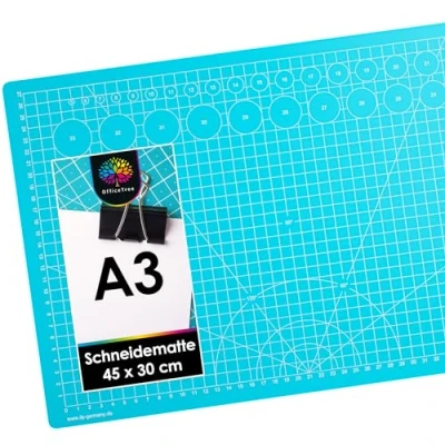 Abbildung von OfficeTree Schneideunterlage OfficeTree® Schneidematte blau 45x30 cm (A3), 45 x 30 selbstheilend