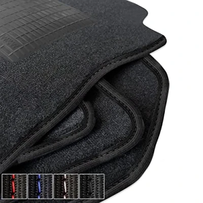 Abbildung von moto MOLTICO Premium Auto Velours Autoteppiche Schwarz Automatten passend für Honda Civic VIII 2006 2011 Weiße
