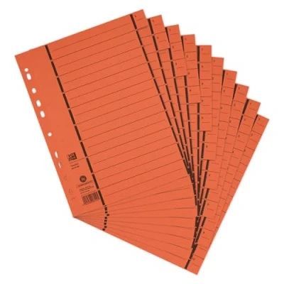 Abbildung von Oxford Trennblätter A4 aus Karton mit Perforation, orange, 100 Stück