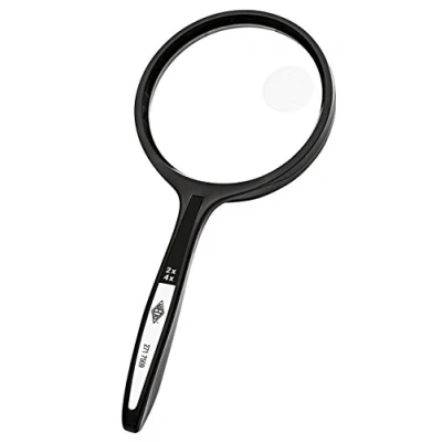 Abbildung von Wedo 2717509 Lupe rund, Durchmesser 7, 4 cm, Vergrößerung 2x und 4x, Kunststoff 18, 7 x 8, 6 1, Schwarz