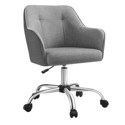 Abbildung von SONGMICS Homeoffice Stuhl, 2er Set, Drehstuhl, Schreibtischstuhl, höhenverstellbar, bis 110 kg belastbar, atmungsaktiver Stoff, für Arbeitszimmer, Schlafzimmer, grau OBG919G01