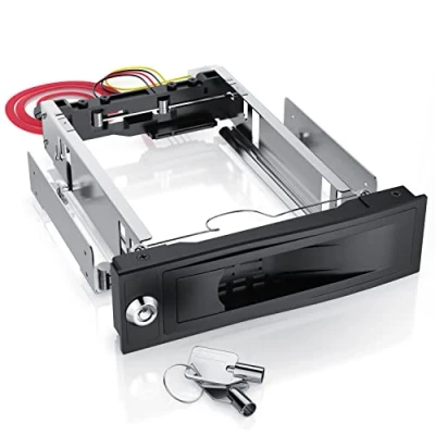 Abbildung von CSL 3,5 Zoll Wechselrahmen SATA Mobile Rack I II III HDD Fesplattenrahmen im 5,2 Laufwerksschacht bis 6.0 GBit s Anti Vibrations Kit Abschließbar