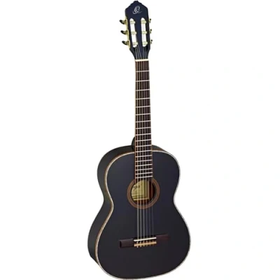 Abbildung von Ortega Guitars schwarze Konzertgitarre 7/8 Größe Family Series inklusive Gigbag Mahagoni / Fichtendecke (R221BK 7/8)