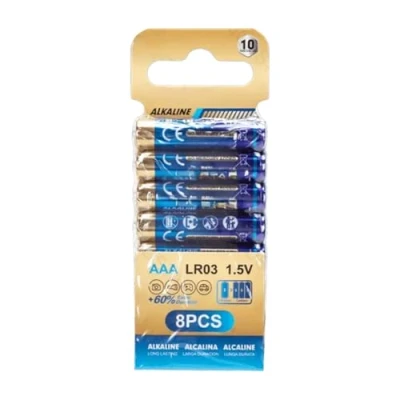 Abbildung von LR03 (AAA) 1,5 V Alkaline Batterie, perfekt für Fernbedienungen, Spielzeug und Taschenlampen. 8 Stück Komfort Haltbarkeit.