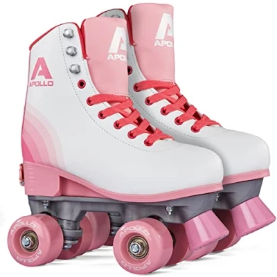 Abbildung von Apollo Disco Roller, Classic Roller Rollschuhe für Kinder und Erwachsene größenverstellbare Quad Skates, 3 Größen, verstellbar von 31 bis 42 Damen in schicken Designs