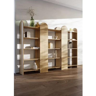 Abbildung von TemaHome Bücherregal &quot;Venice, Offenes elegantes Designregal, 5 Ablagen, Höhe 175 cm&quot;, mit abgerundete Aussenseiten, verstecktem Stauraum