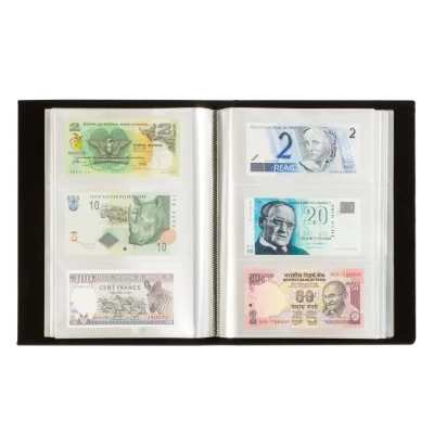 Abbildung von Leuchtturm, Album (gebunden) für Banknoten (300 Stk.) mit 50 Blätter Schwarz Abm: 245x330x50 mm. pro Stk.