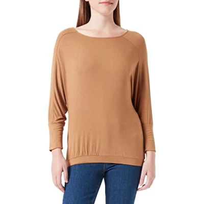 Abbildung von s.Oliver Shirt AUS Stretch Langarmshirt, Damen, Größe: 34, Sandstein