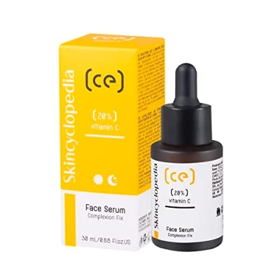 Abbildung von Skincyclopedia 20% Vitamin C Serum hochdosiert, Anti Aging Gesichtsserum für ein junges Gesicht und strahlende Haut, reduziert Falten, hochwirksame Gesichtspflege, 30ml