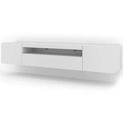 Abbildung von BIM Furniture Lowboard TV Schrank Aura 200 cm Hängend oder Stehen universal Unterschrank Fernsehschrank Board Sideboard HiFi Tisch Hängender (Weiße Matte ohne LED)