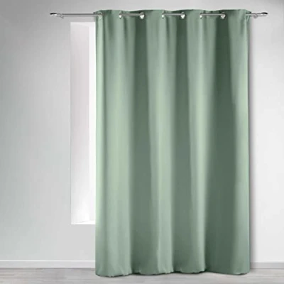 Abbildung von Douceur d&#039;Intérieur, Ösenvorhang, 135 x 240 cm, Blickdicht, Salbei, Blickdicht