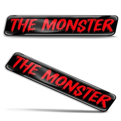 Abbildung von Biomar Labs 2 x 3D Gel Silikon Aufkleber Monster Badge Stickers Autoaufkleber Auto Motorrad Fahrrad Fenster Tür Laptop KS 36